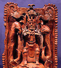 Jaguar God of the Underworld, Copan stela, Honduras.
